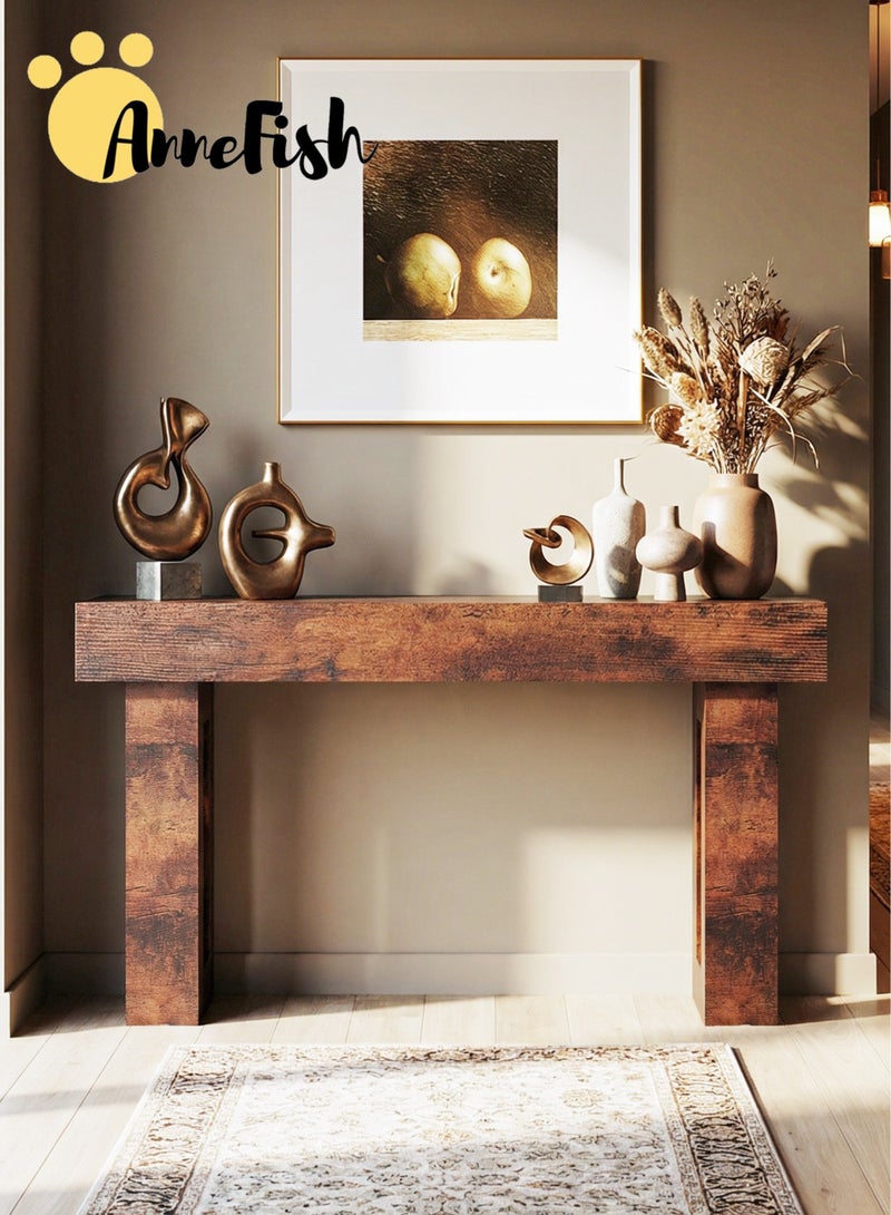 AnneFish 160*35*90cm Console Table with Power Outlet Farmhouse Long Entryway Couch Table Large Sofa Table Entry Foyer Hallway Table Behind Sofa Station Console Hallway Stand for Entrance Living Room - Image 1